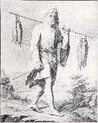 baurenfeinds teckning av en fiskare i djedda, atergiven i nibuhrs reisebeschreibung unknow artist